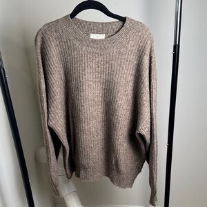 H&M Crewneck Cozy Wool Blend Ribbed Warm Business Casual Sweater Size Large